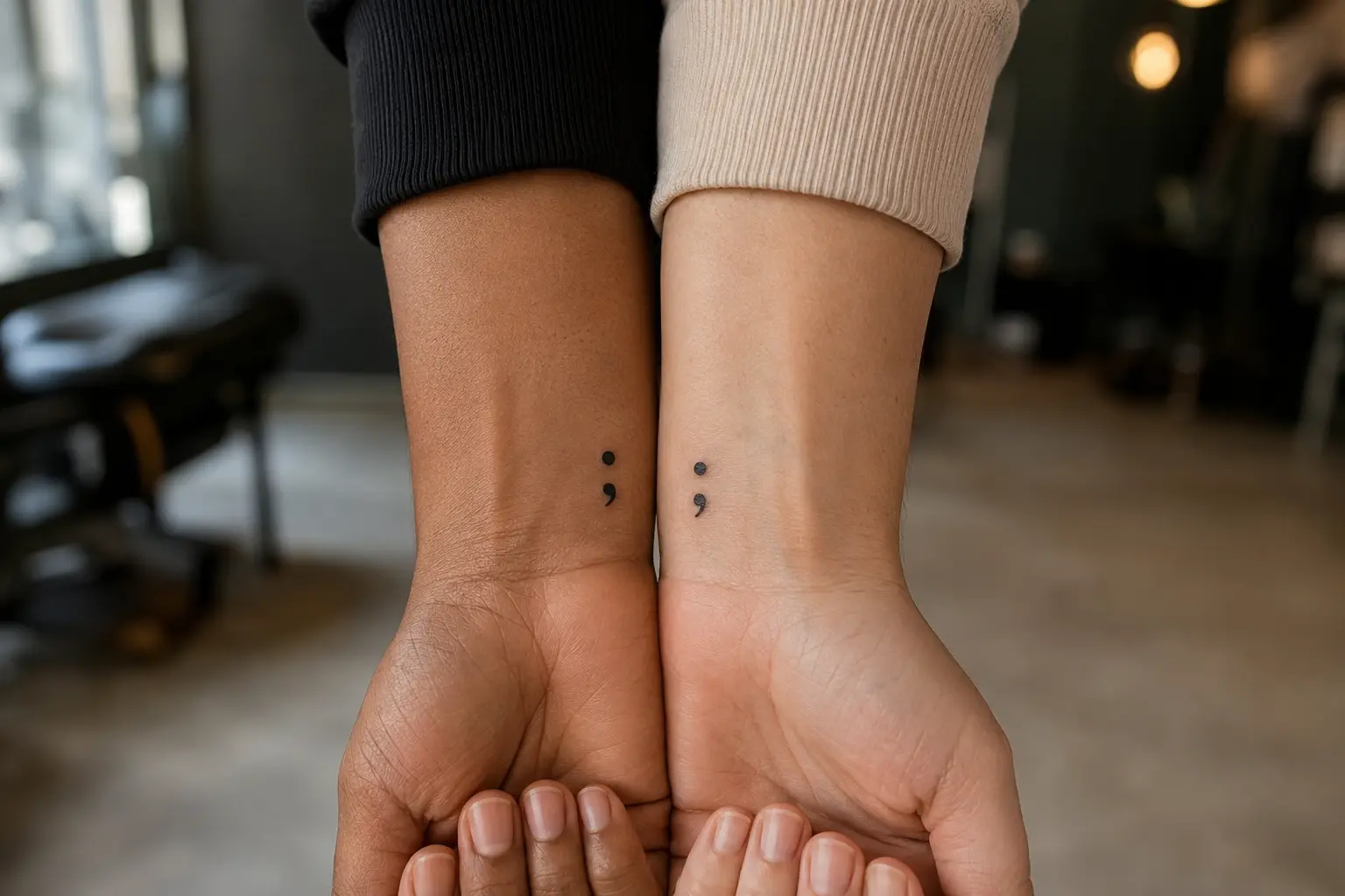 Matching Semicolon Tattoos