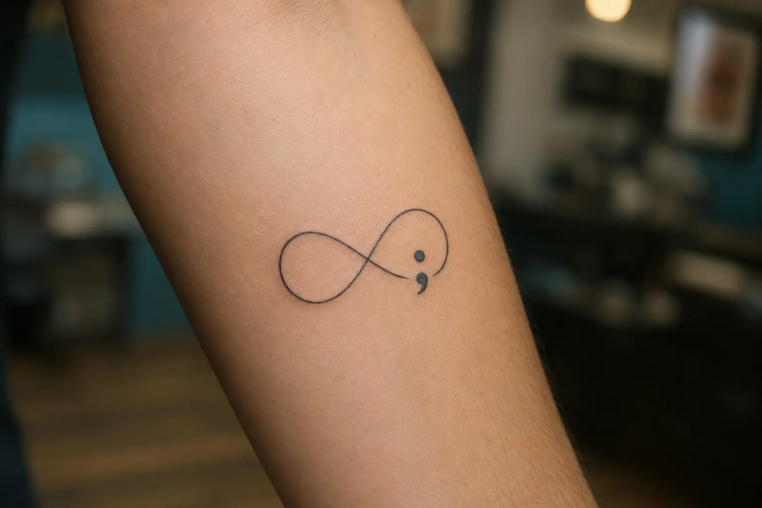 Semicolon Infinity Tattoo