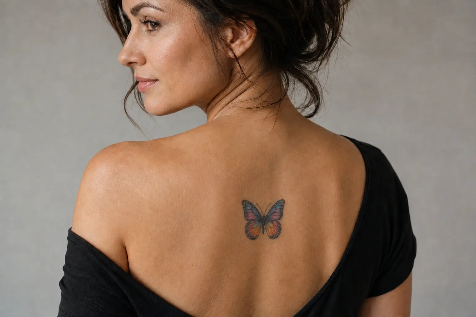 Multicolored Butterfly Tattoo